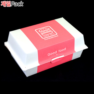 김밥 만두포장 종이도시락(W-602PKH핑크)  박스300개